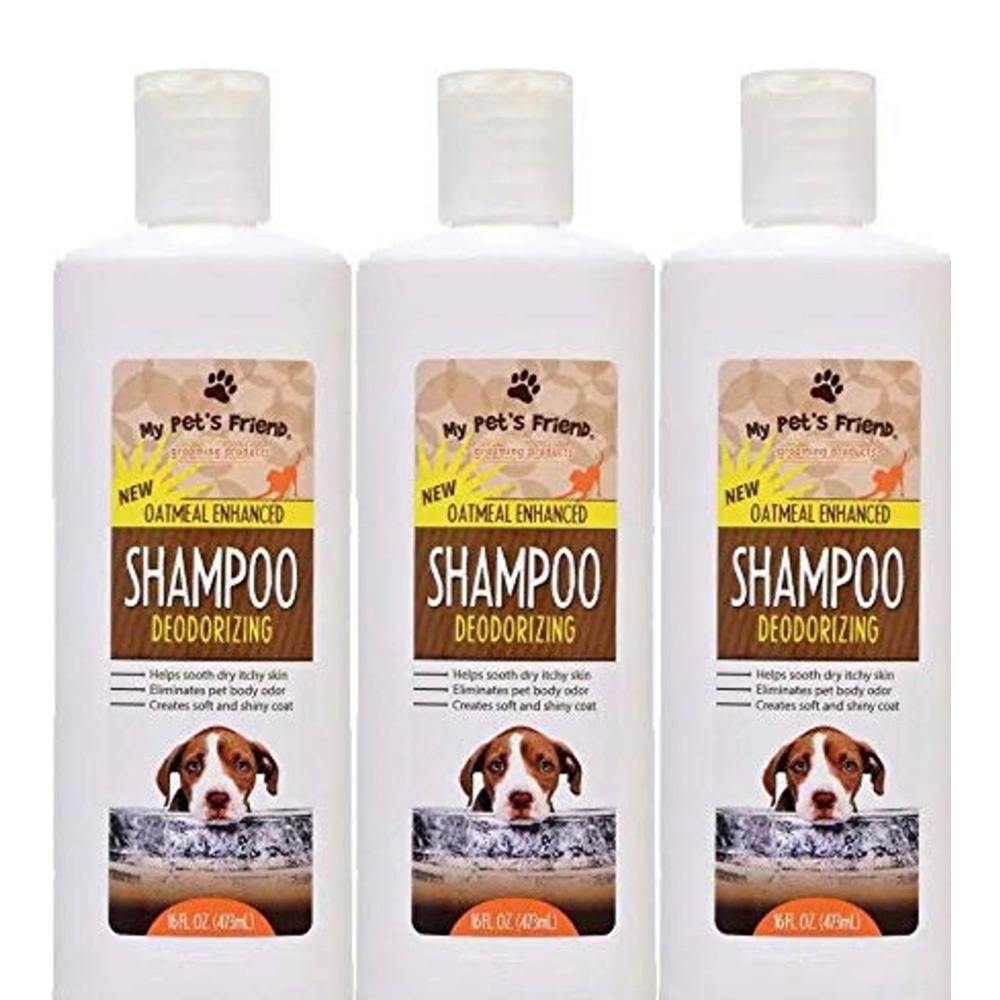 (3 Pack) My Pet's Friend Oatmeal Enhanced Deodorizing Shampoo 16-oz. Bottles New